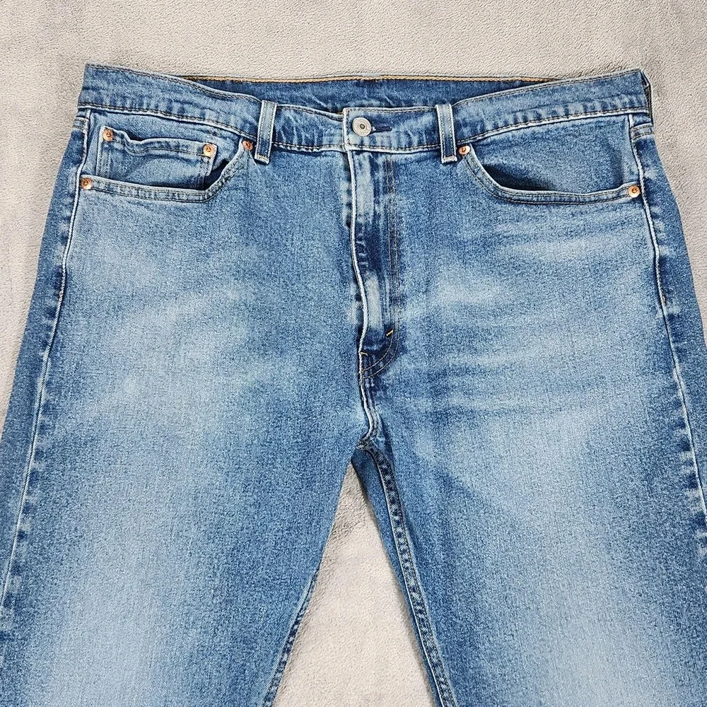 Levis 505 Jeans‎ Mens 38x29 Stone Wash Blue Regular Straight Stretch Denim Pants